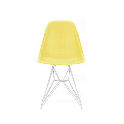 Eames DSR Plastic Side Chair (New Height) in Citron RE with White Base by Vitra