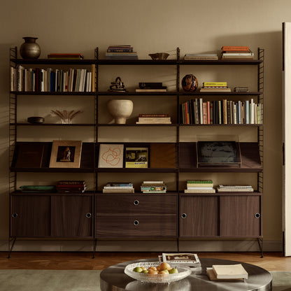 String System Chest with 2 Drawers by String - Dark Oak