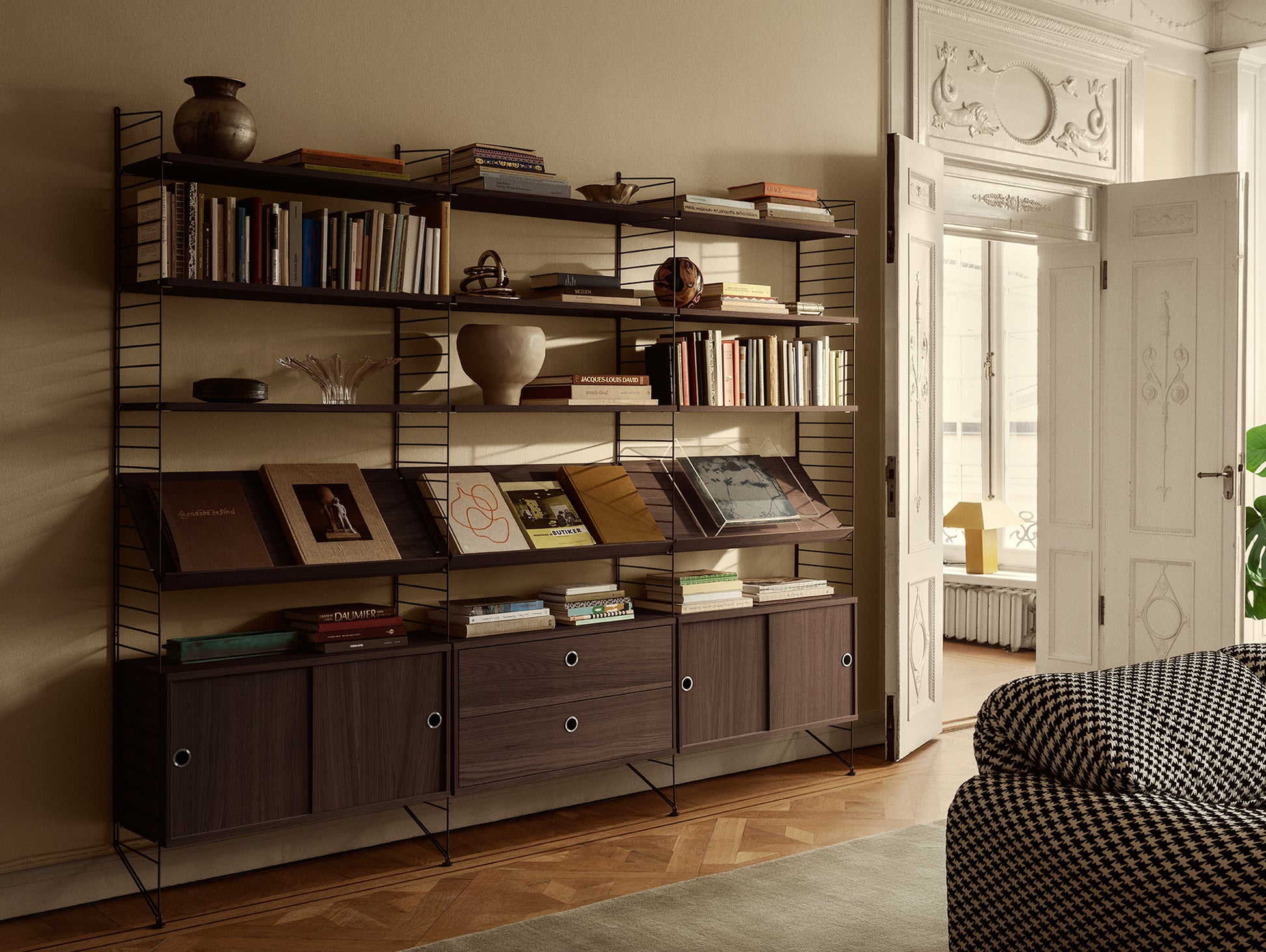 String System Chest with 2 Drawers by String - Dark Oak