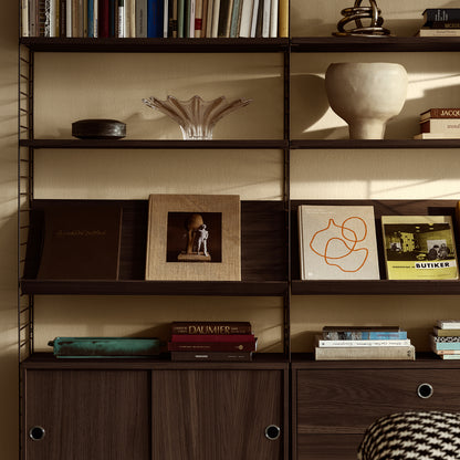 String System Magazine Shelf by String - Dark Oak