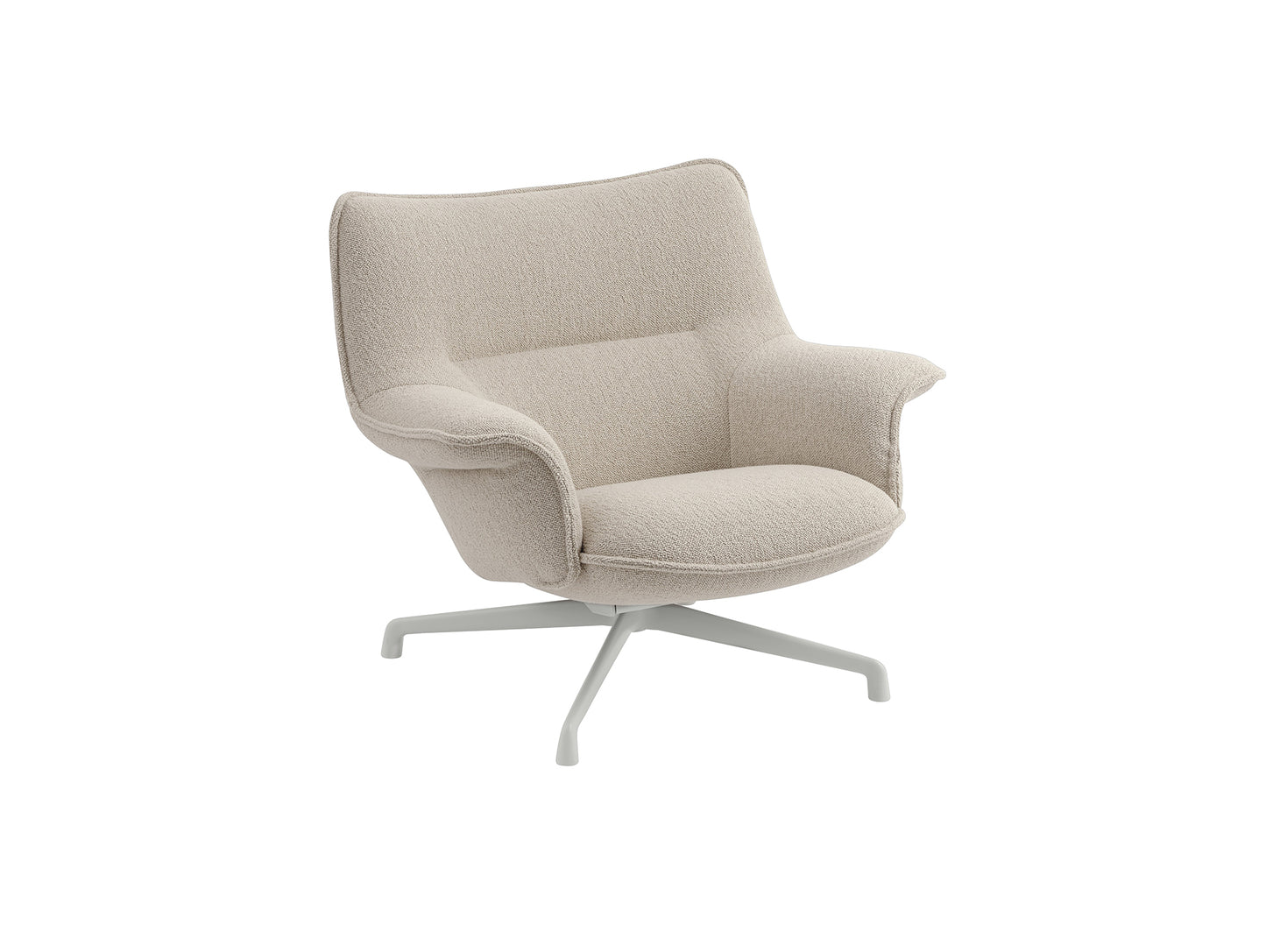 Doze Lounge Chair Low Back - Swivel Base by Muuto / Hearth 007 / Grey Base