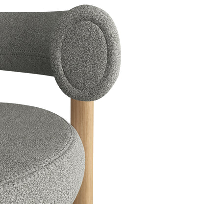 Fat Bar Stool by Tom Dixon - Lacquered Oak / Tom Dixon Boucle 01