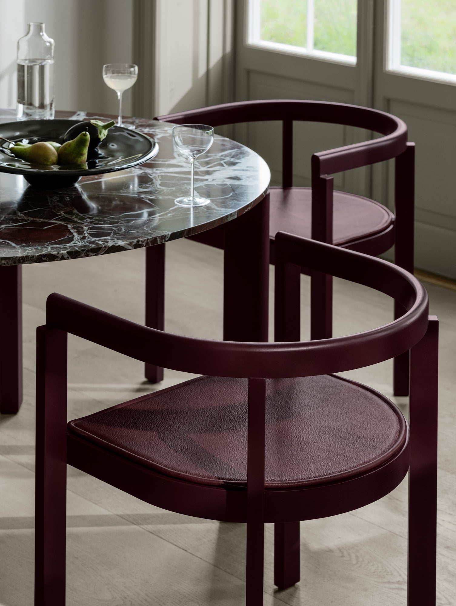 After Chair Seat Cushion by Fritz Hansen - Blackberry Spectrum Leather