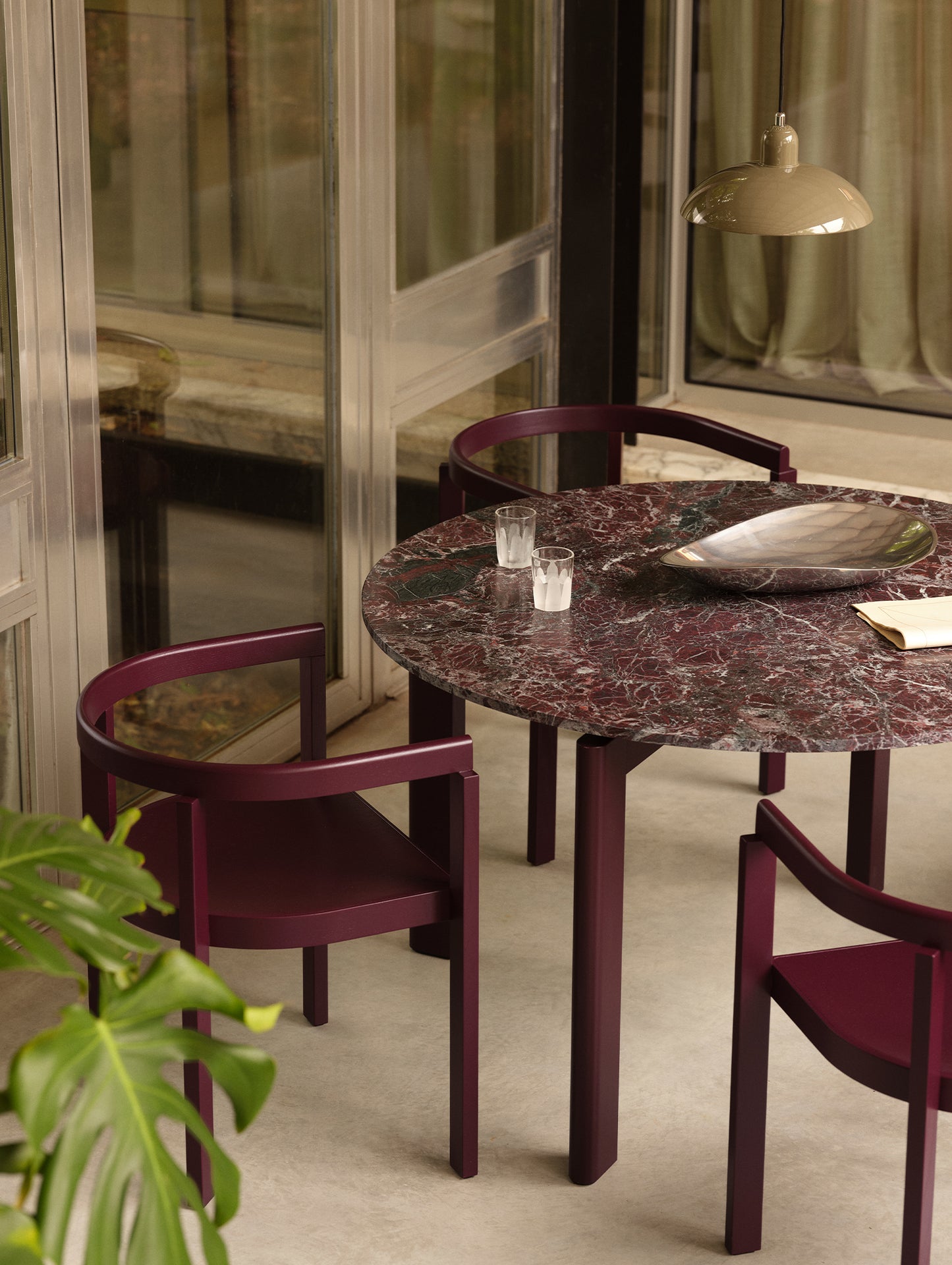 After Chair by Fritz Hansen - Burgundy Coloured Ash