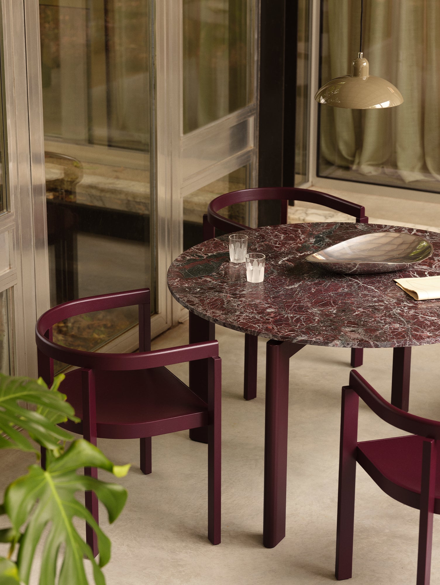 After Chair by Fritz Hansen - Burgundy Coloured Ash