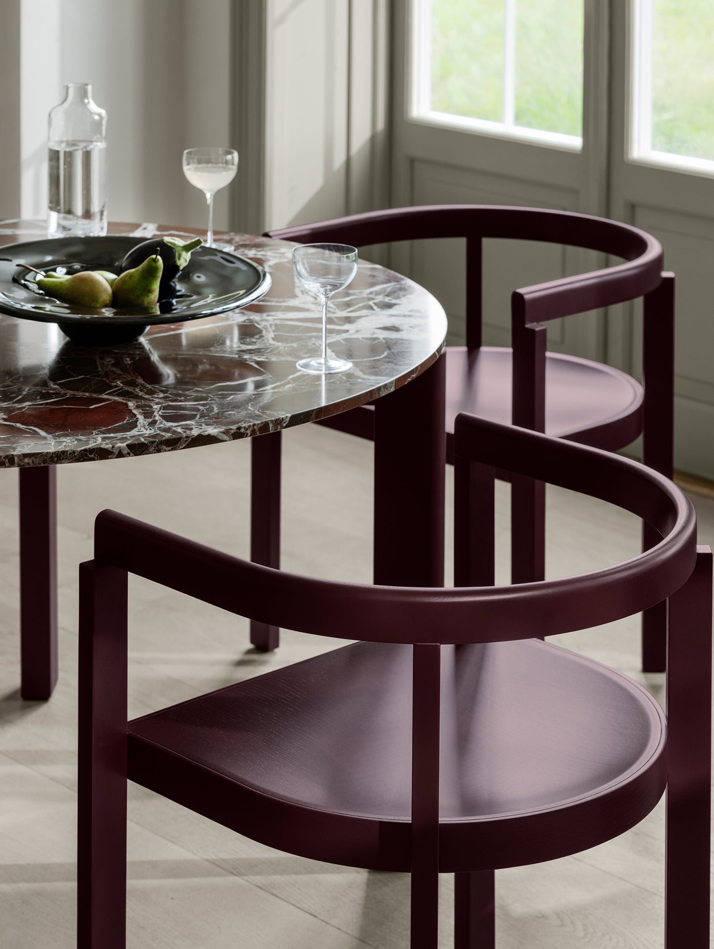 After Chair by Fritz Hansen - Burgundy Coloured Ash