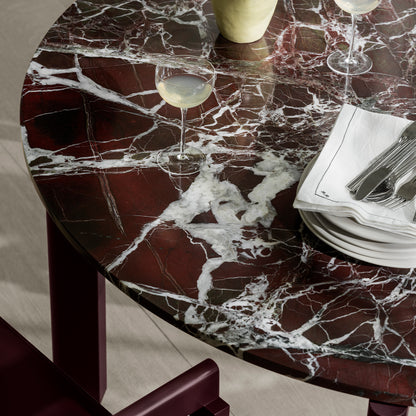 After Dining Table by Fritz Hansen - MA410 (Red-White Honed Marble)
