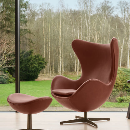 Egg Footstool by Fritz Hansen - Chestnut Grace Leather