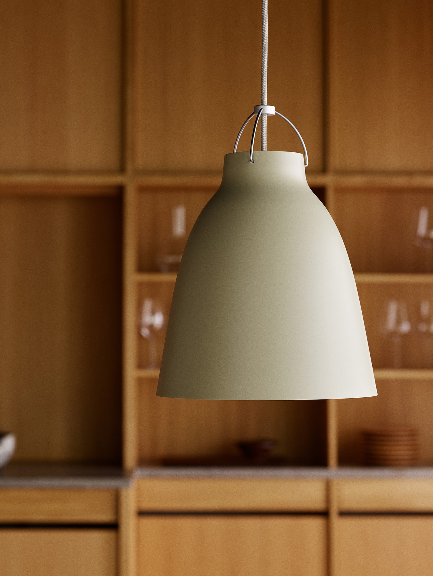 Caravaggio Pendant Light by Fritz Hansen - P2  / Matt Dusty Green Aluminium