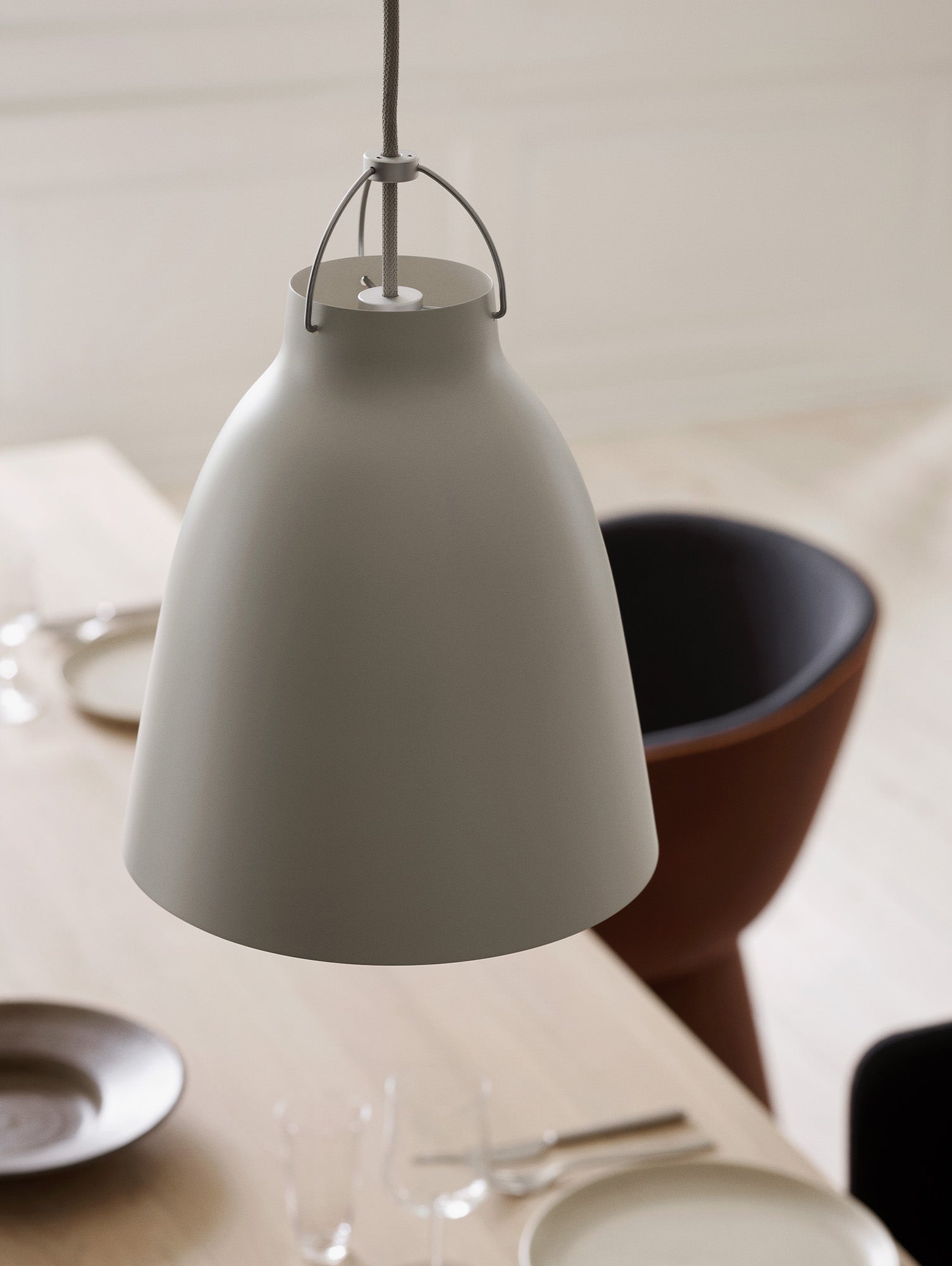 Caravaggio Pendant Light by Fritz Hansen - P2  / Matt Warm Grey Aluminium