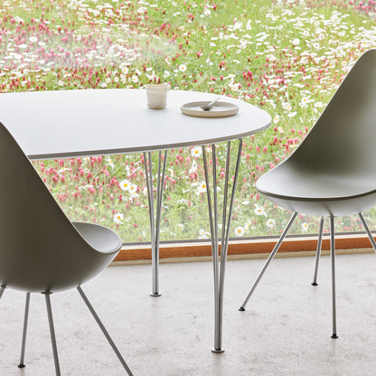 B612 / White Laminate Tabletop / Chromed Steel Base