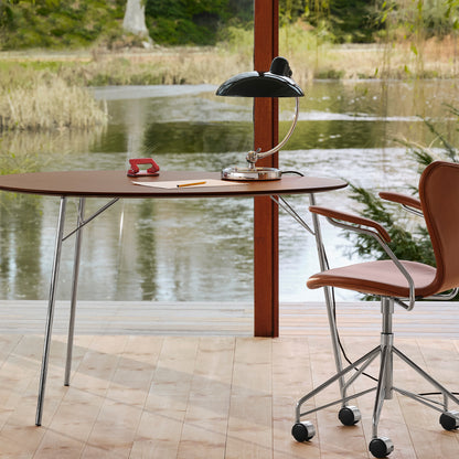 Kaiser Idell Luxus Table Lamp by Fritz Hansen - High Gloss Black Shade with Chrome Base