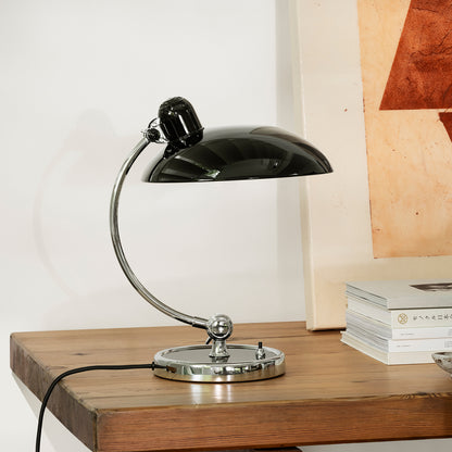 Kaiser Idell Luxus Table Lamp by Fritz Hansen - High Gloss Black Shade with Chrome Base