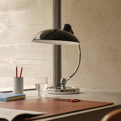 Kaiser Idell Luxus Table Lamp by Fritz Hansen - High Gloss Black Shade with Chrome Base