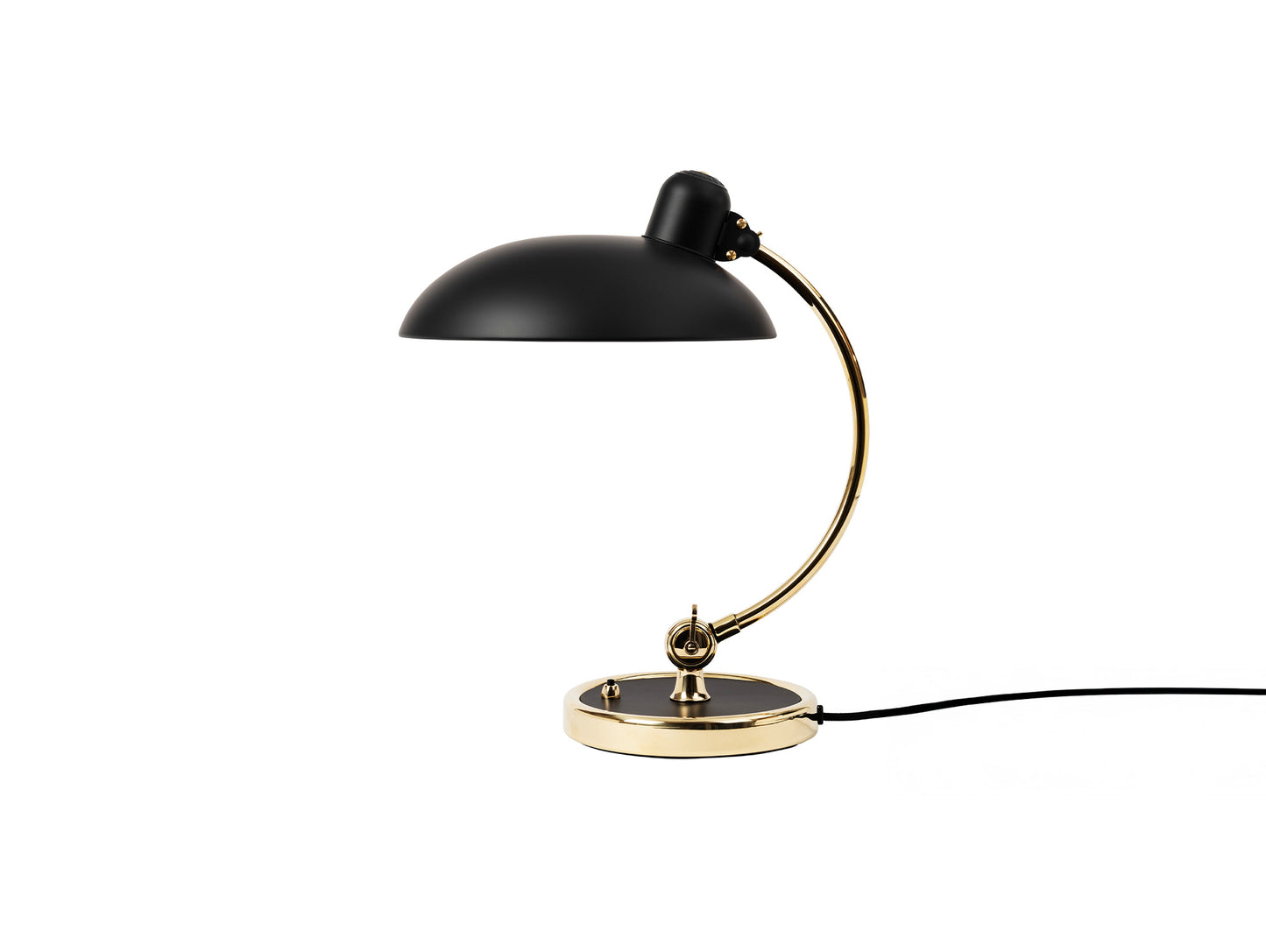 Kaiser Idell Luxus Table Lamp by Fritz Hansen - Matt Black Shade with Brass Base