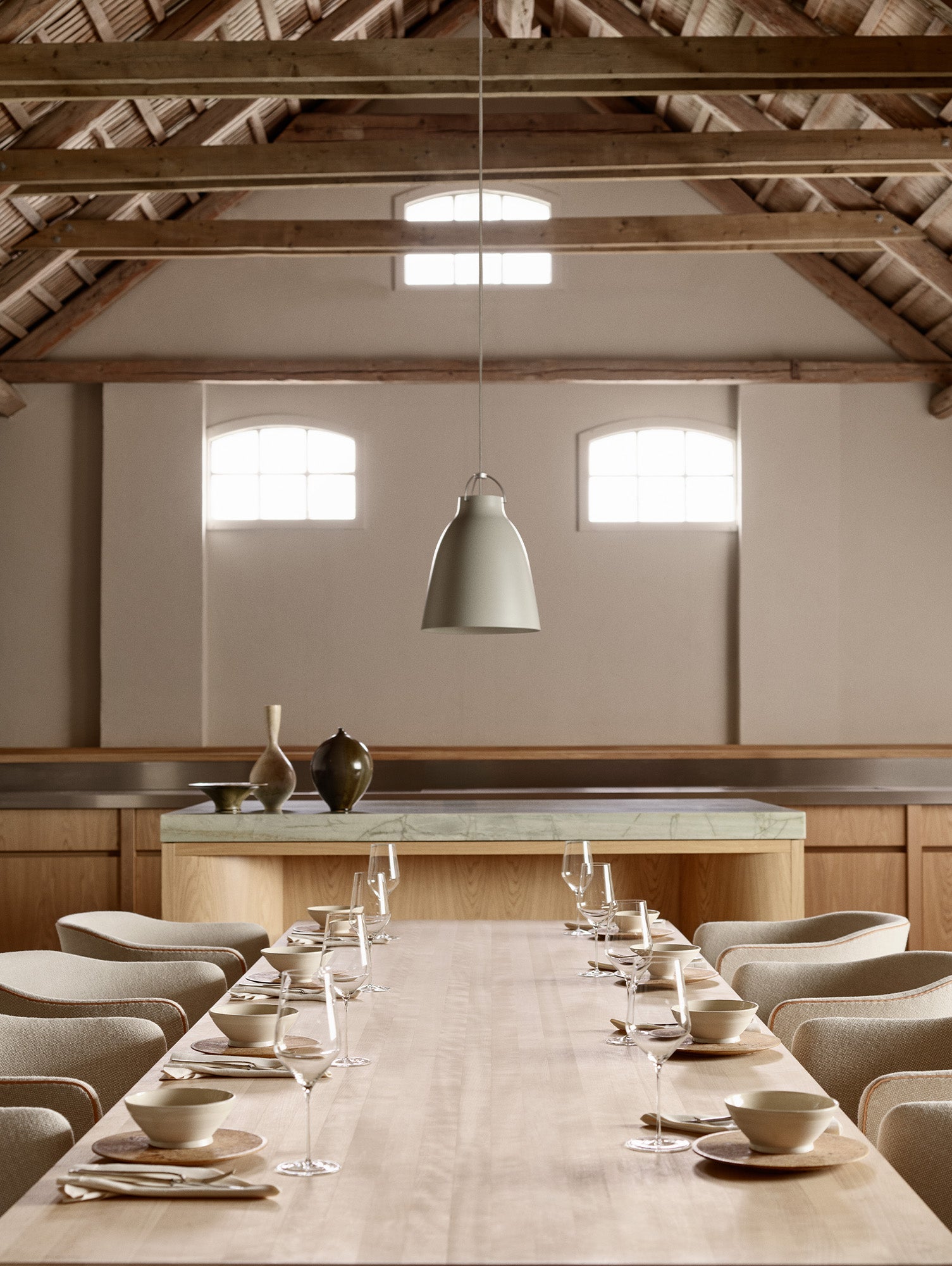 Caravaggio Pendant Light by Fritz Hansen - P3  / Matt Warm Grey Aluminium