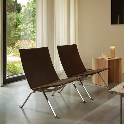 PK22 Lounge Chair  Anniversary Edition by Fritz Hansen - Dark Brown Haze Leather