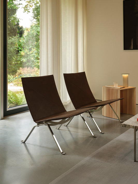 PK22 Lounge Chair  Anniversary Edition by Fritz Hansen - Dark Brown Haze Leather