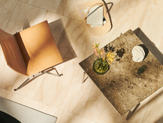PK61 Coffee Table by Fritz Hansen  - Grey Brown Marble Honed