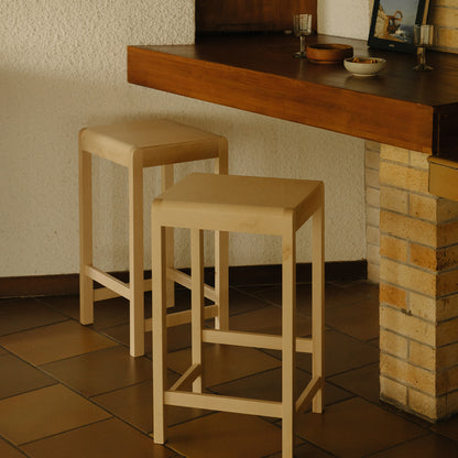 Bar Stool 01 - 65 cm Height - Oiled Birch