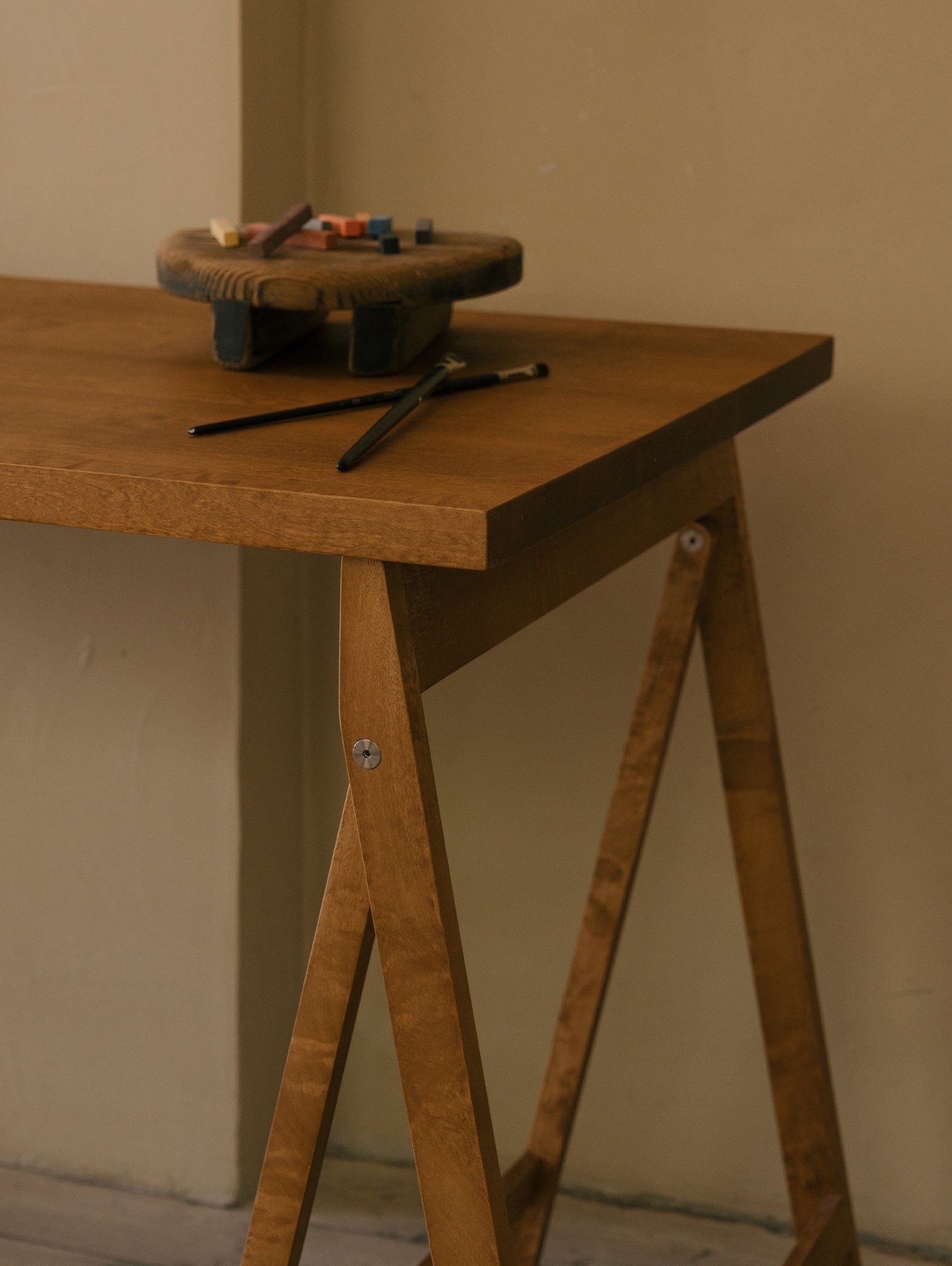 Folding Flat Trestle Table by Frama