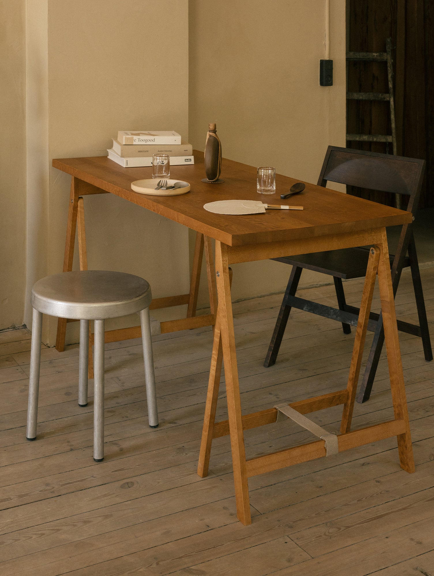 Folding Flat Trestle Table by Frama