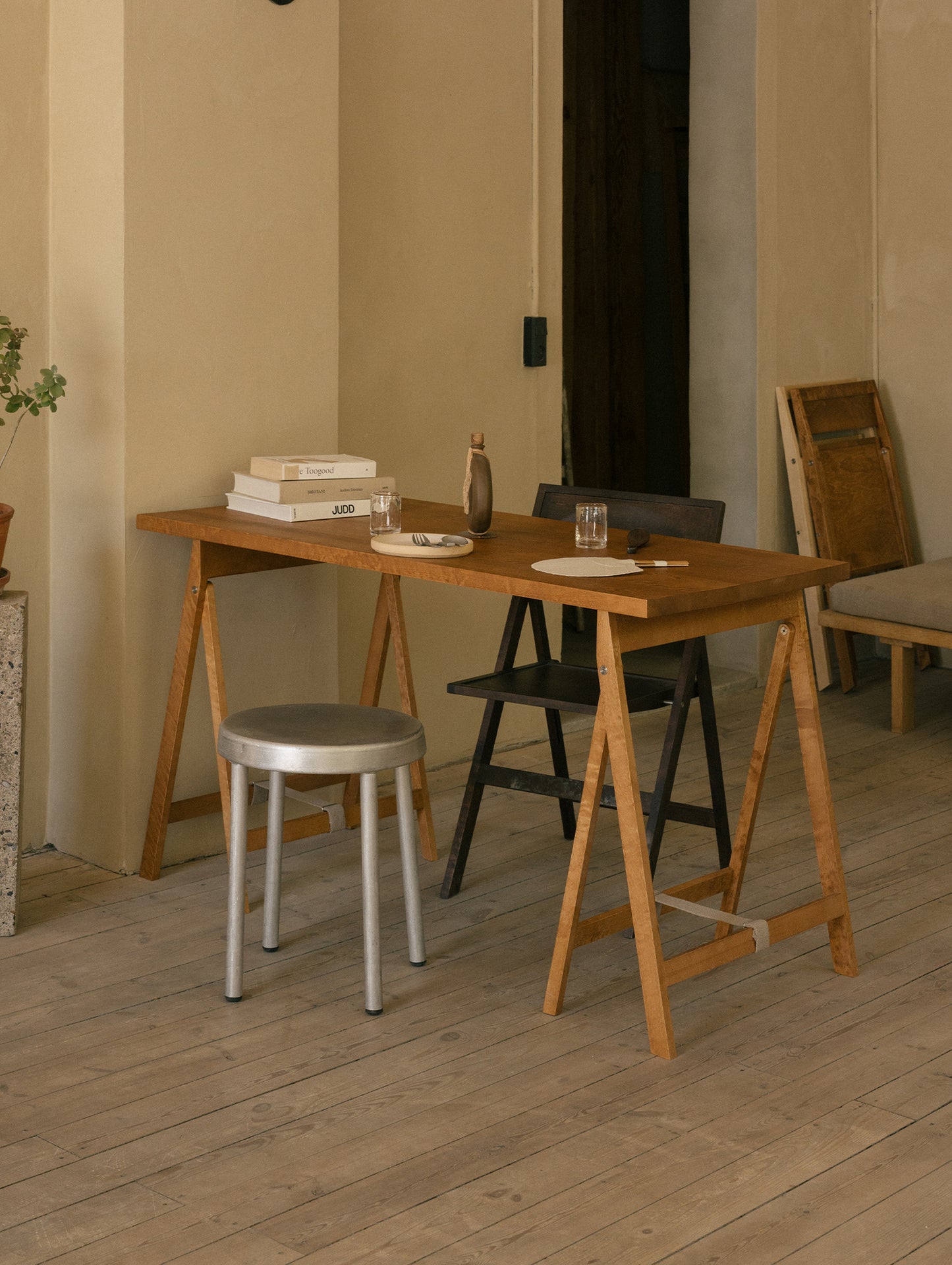 Folding Flat Trestle Table by Frama