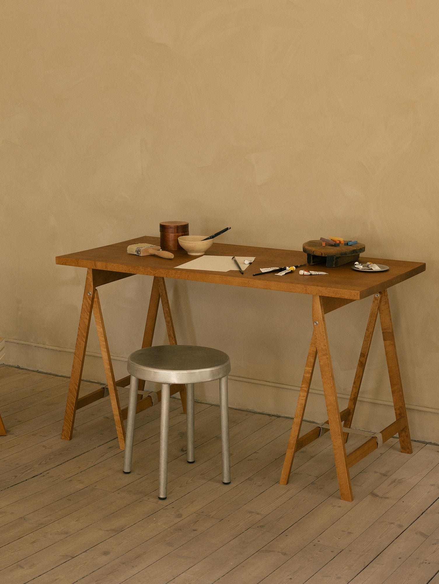 Folding Flat Trestle Table by Frama