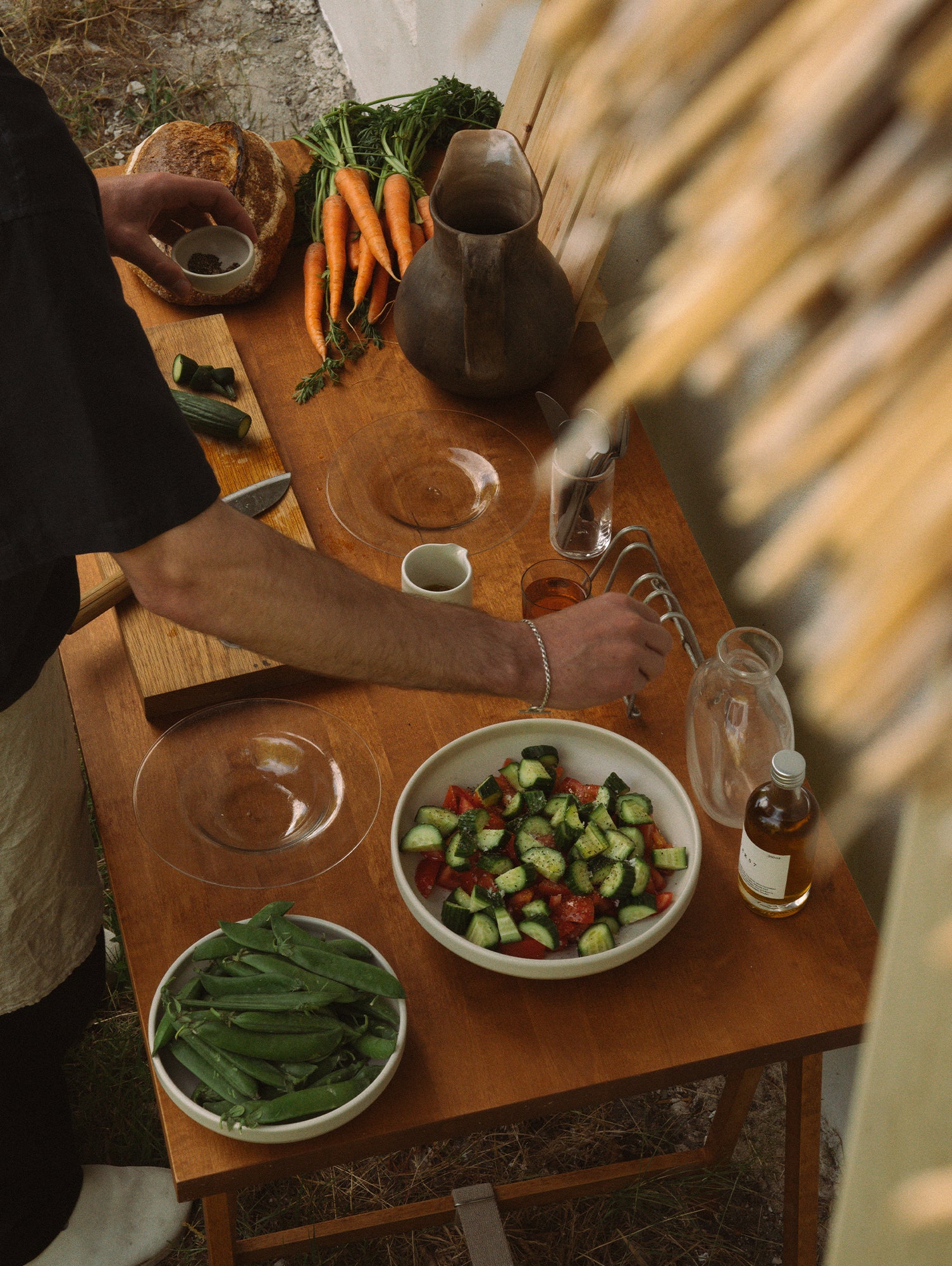 Folding Flat Trestle Table by Frama