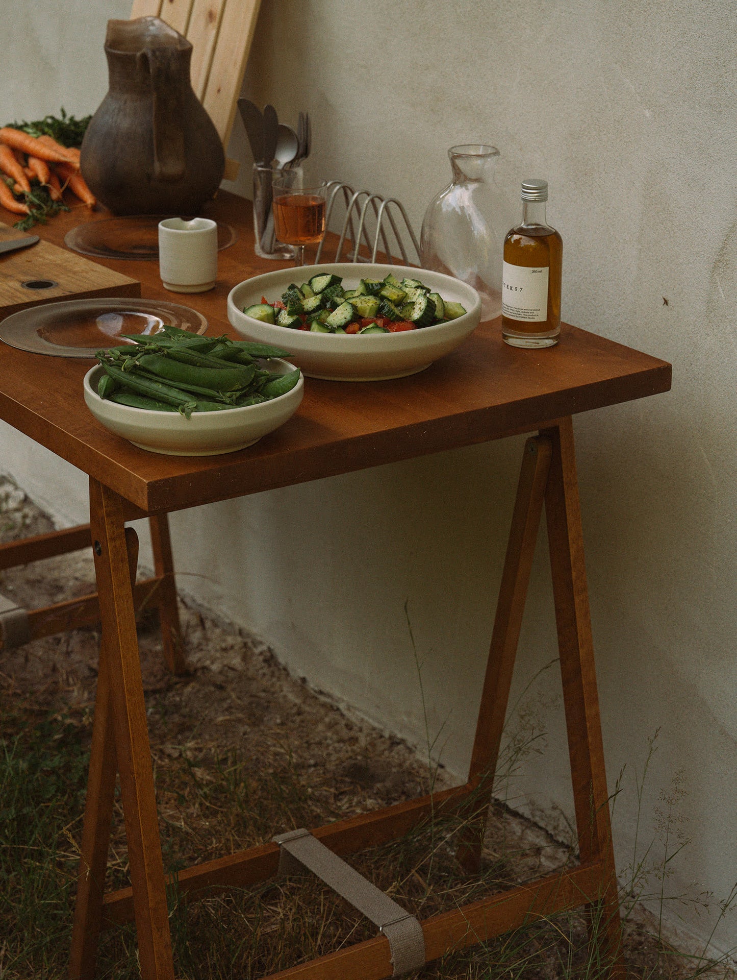 Folding Flat Trestle Table by Frama