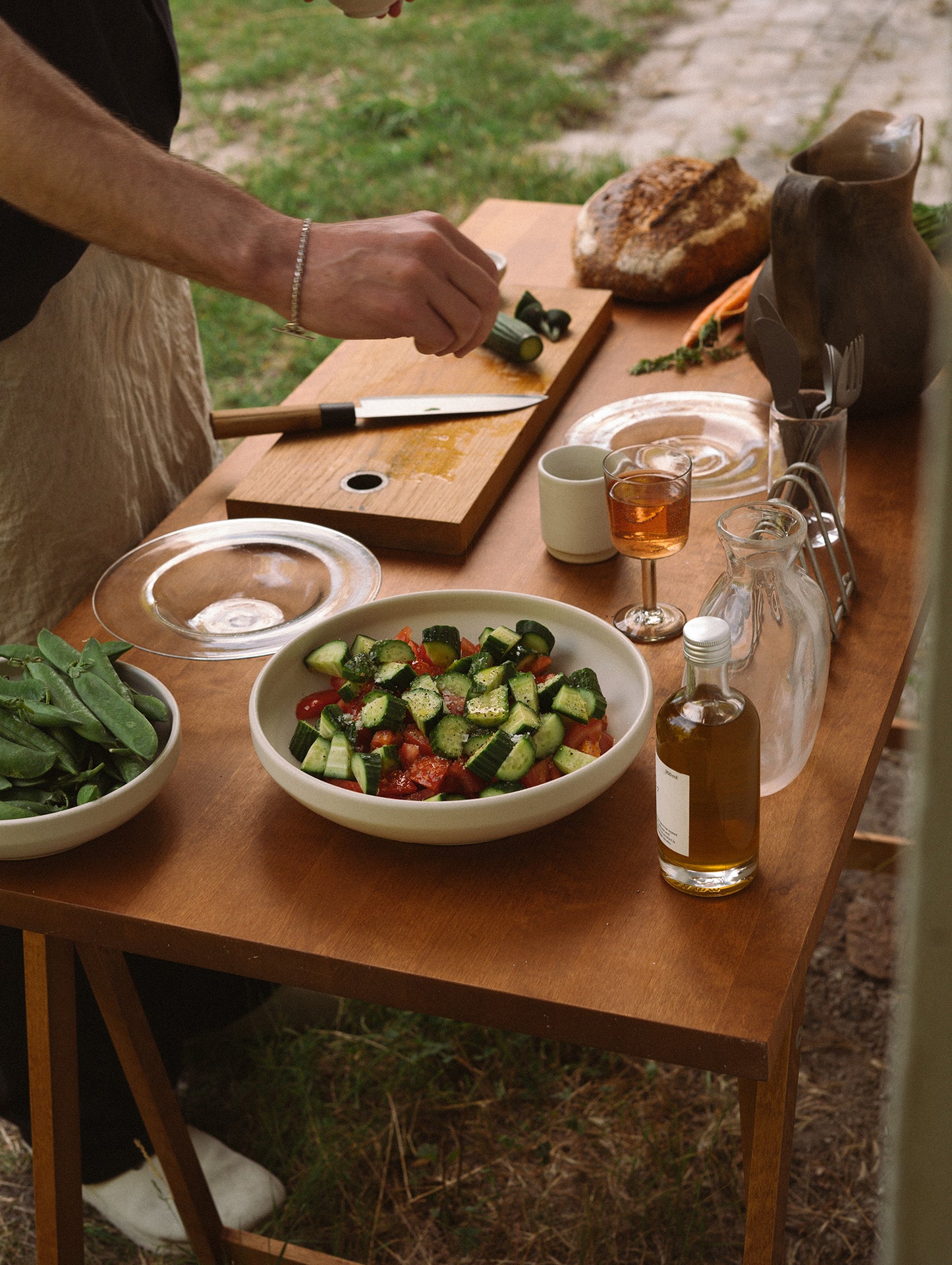 Folding Flat Trestle Table by Frama