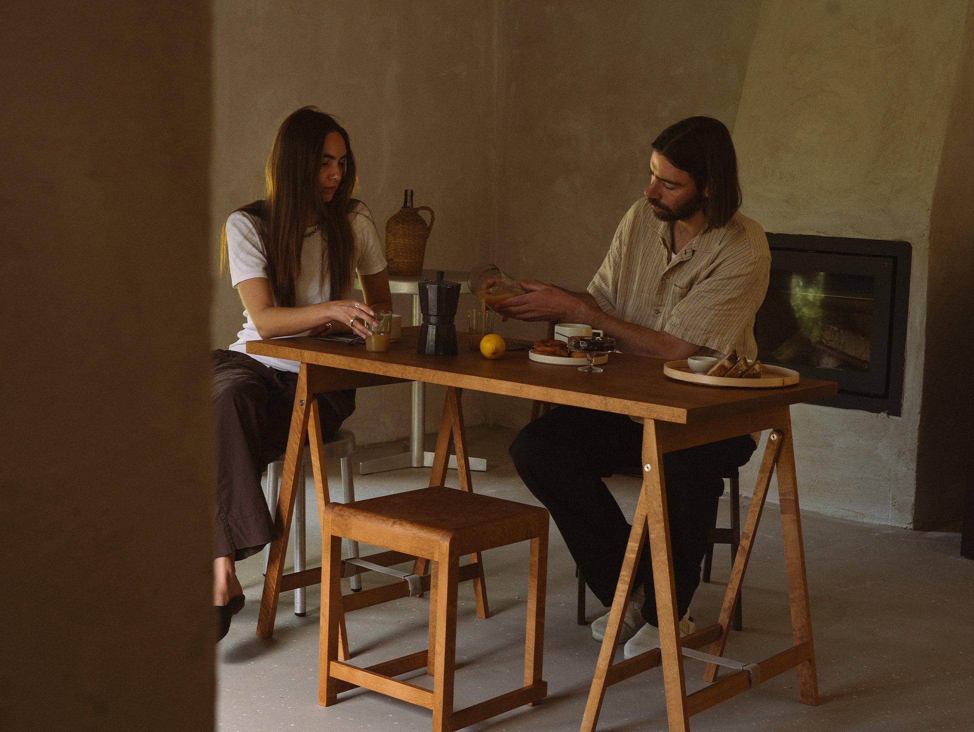 Folding Flat Trestle Table by Frama