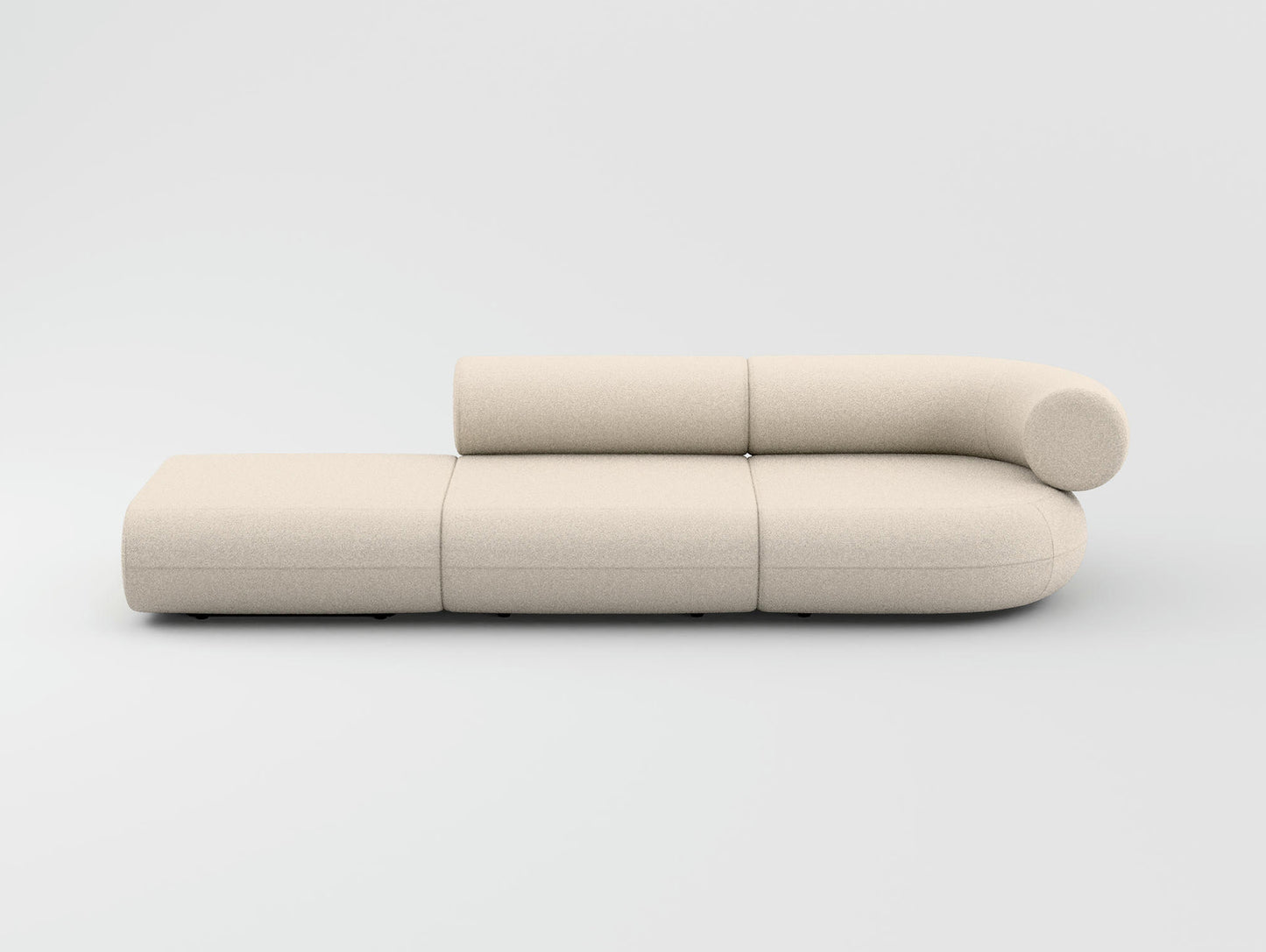 Fat 3-Seater Modular Sofa by Tom Dixon - Left Open End /  Right Armrest / Tom Dixon Boucle 101