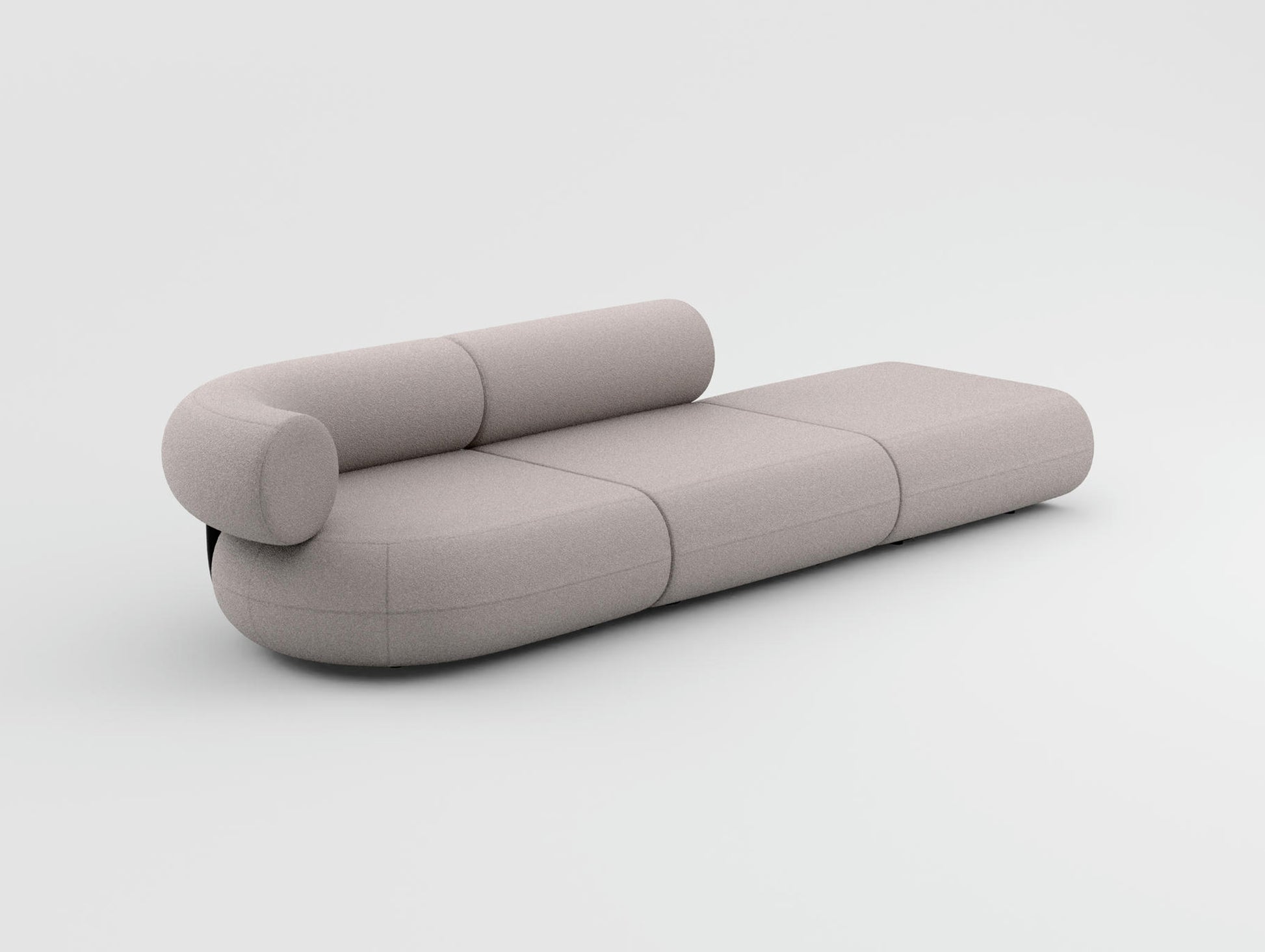 Fat 3-Seater Modular Sofa by Tom Dixon - Right Open End /  Left Armrest / Tom Dixon Boucle 01