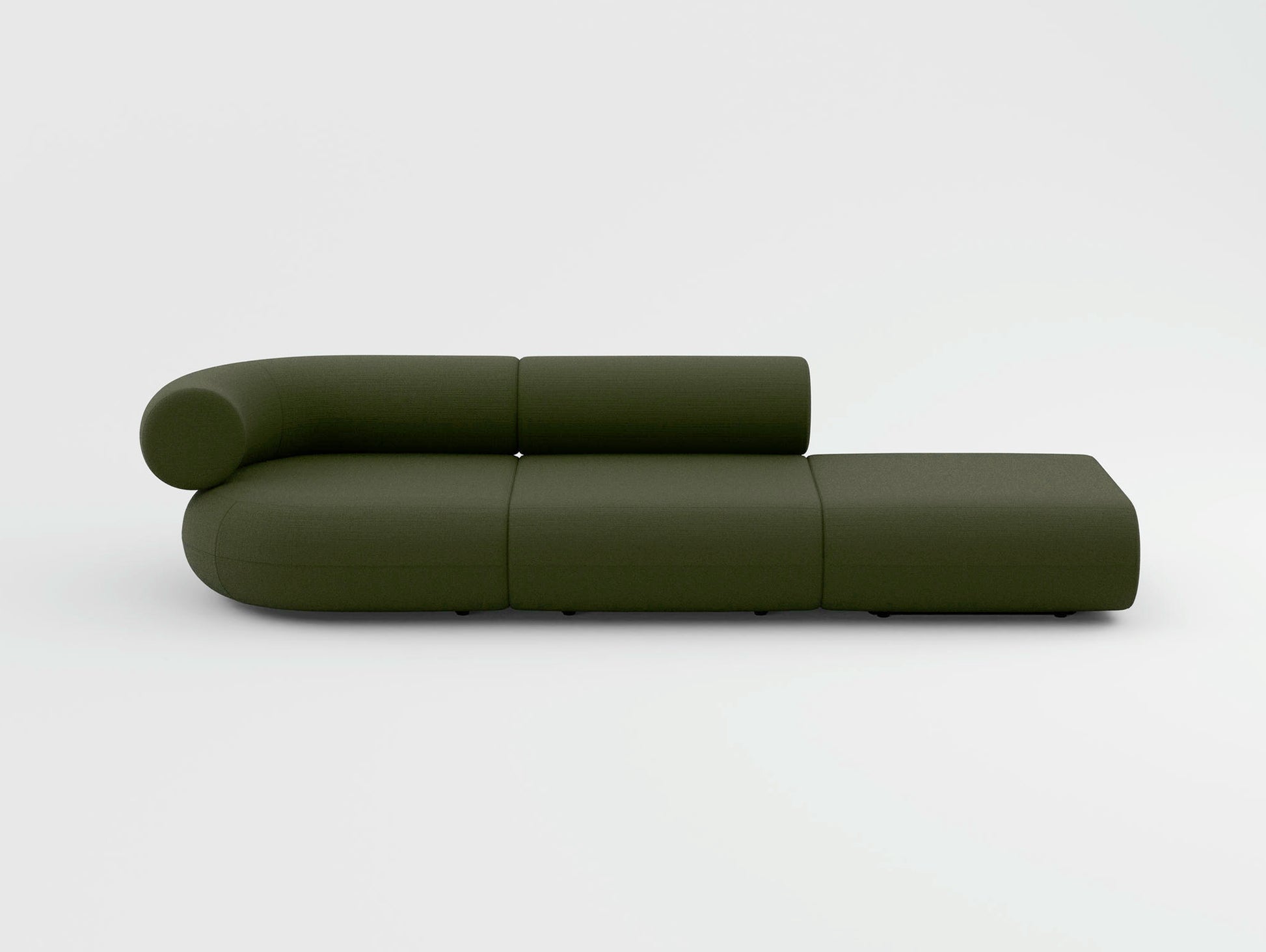 Fat 3-Seater Modular Sofa by Tom Dixon - Right Open End /  Left Armrest / Linara 100