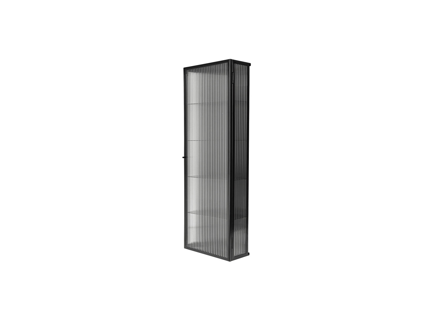 Haze Wall Cabinet - Tall by Ferm Living - Black / Reeded Glass
