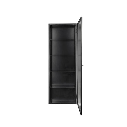 Haze Wall Cabinet - Tall by Ferm Living - Black / Reeded Glass