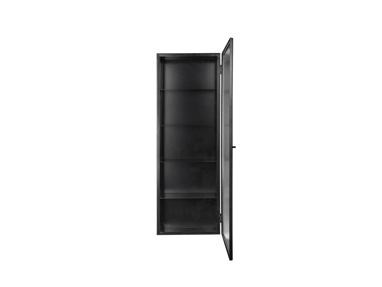 Haze Wall Cabinet - Tall by Ferm Living - Black / Reeded Glass