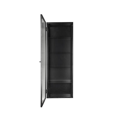 Haze Wall Cabinet - Tall by Ferm Living - Black / Reeded Glass