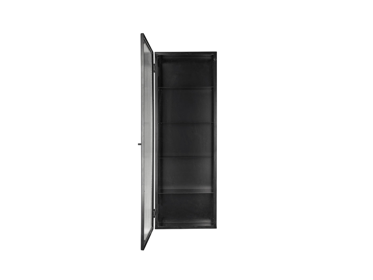 Haze Wall Cabinet - Tall by Ferm Living - Black / Reeded Glass