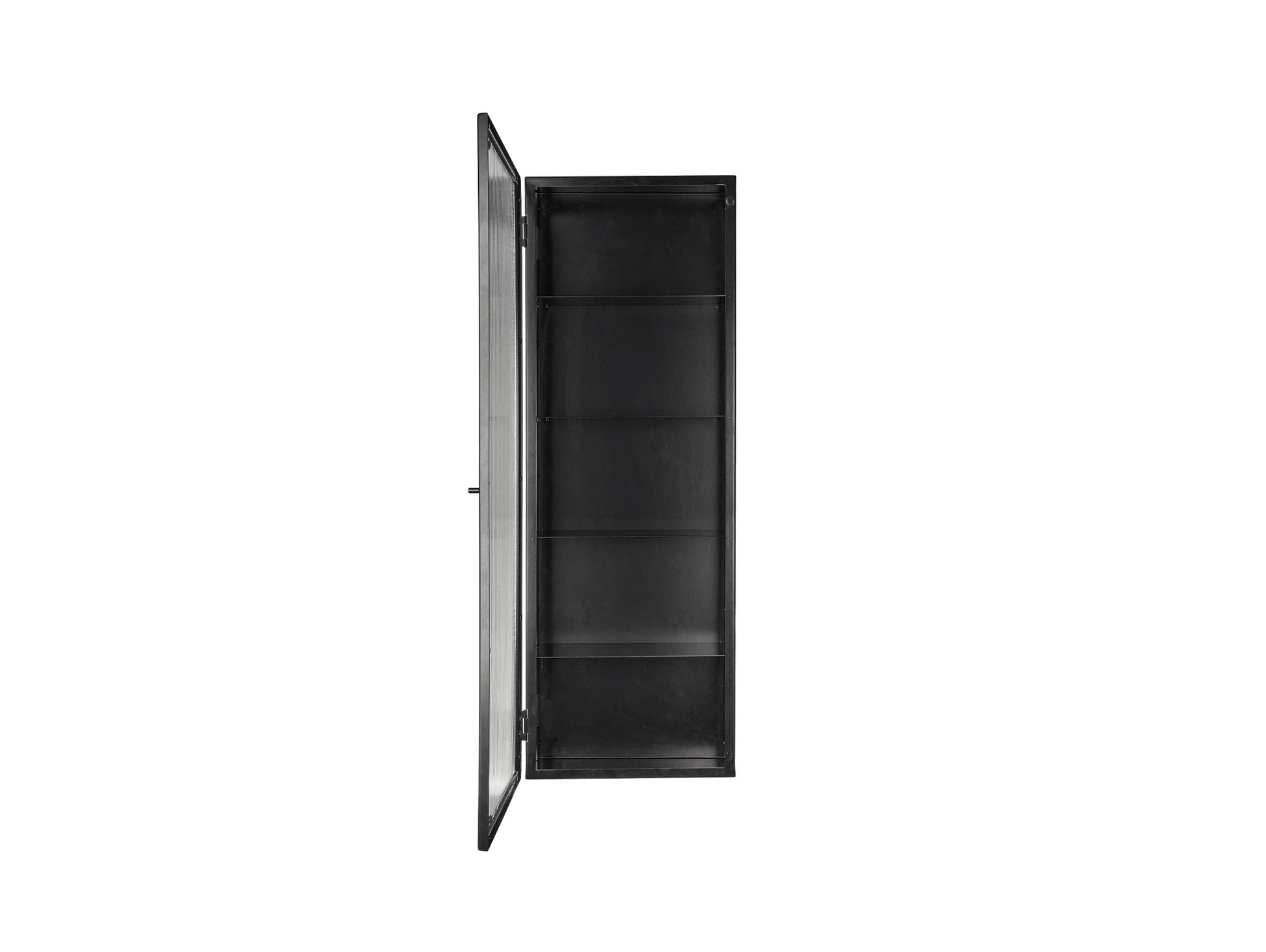 Haze Wall Cabinet - Tall by Ferm Living - Black / Reeded Glass