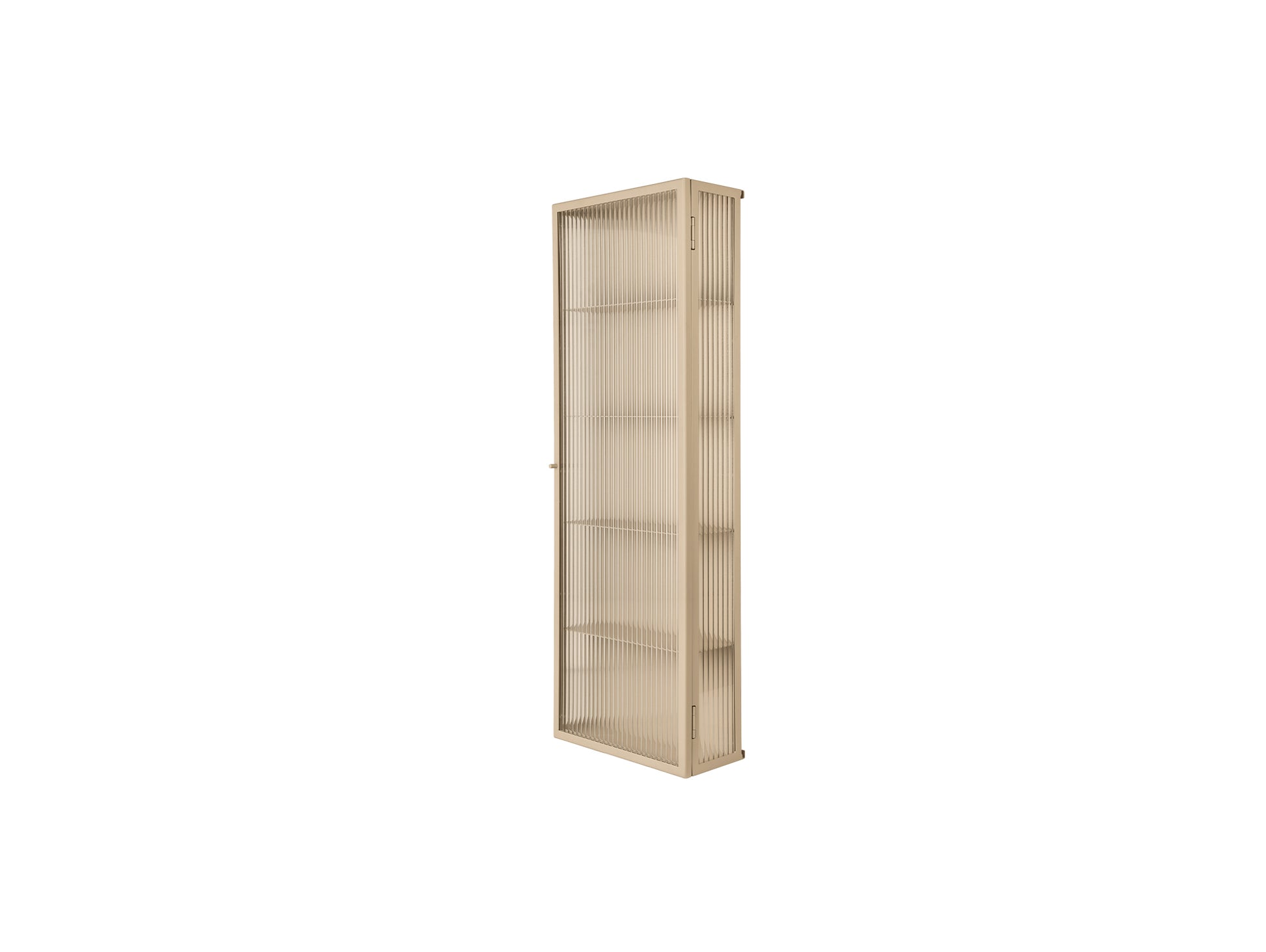 Haze Wall Cabinet - Tall by Ferm Living - Cashmere / Reeded Glass