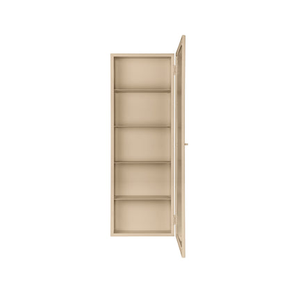 Haze Wall Cabinet - Tall by Ferm Living - Cashmere / Reeded Glass