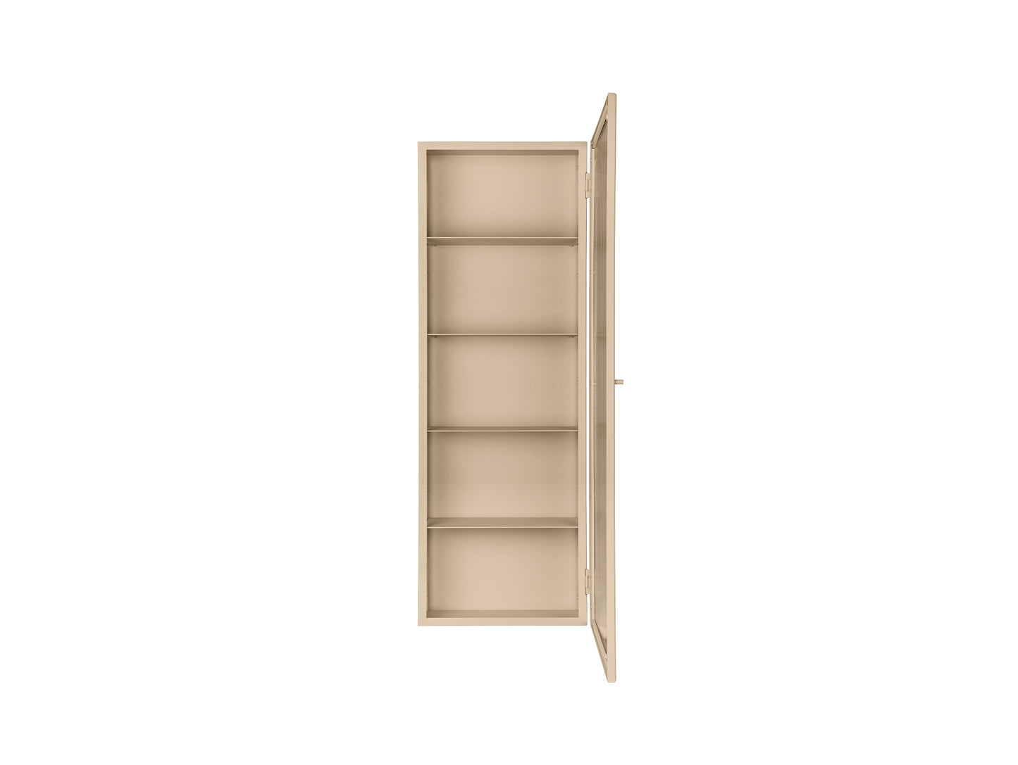 Haze Wall Cabinet - Tall by Ferm Living - Cashmere / Reeded Glass