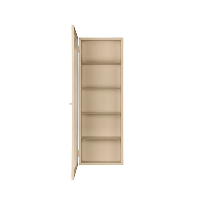 Haze Wall Cabinet - Tall by Ferm Living - Cashmere / Reeded Glass