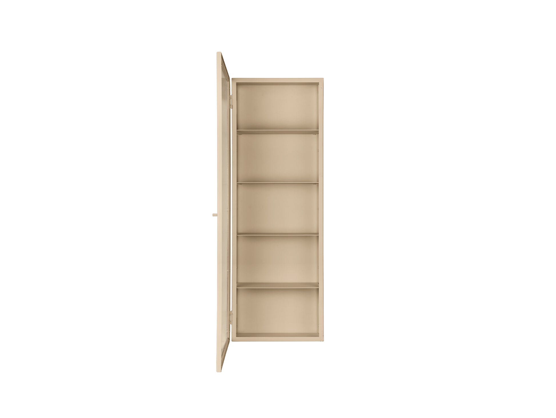 Haze Wall Cabinet - Tall by Ferm Living - Cashmere / Reeded Glass