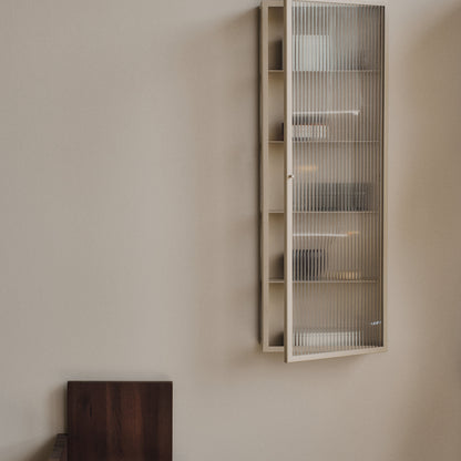 Haze Wall Cabinet - Tall by Ferm Living - Cashmere / Reeded Glass