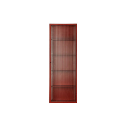 Haze Wall Cabinet - Tall by Ferm Living - Oxide Red / Reeded Glass