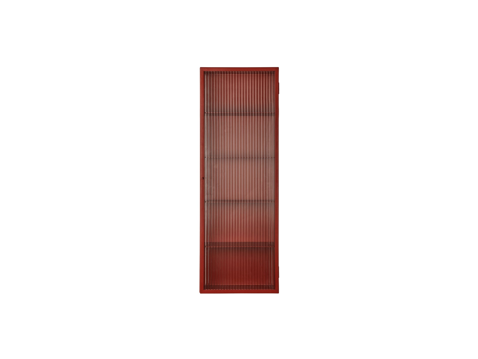 Haze Wall Cabinet - Tall by Ferm Living - Oxide Red / Reeded Glass
