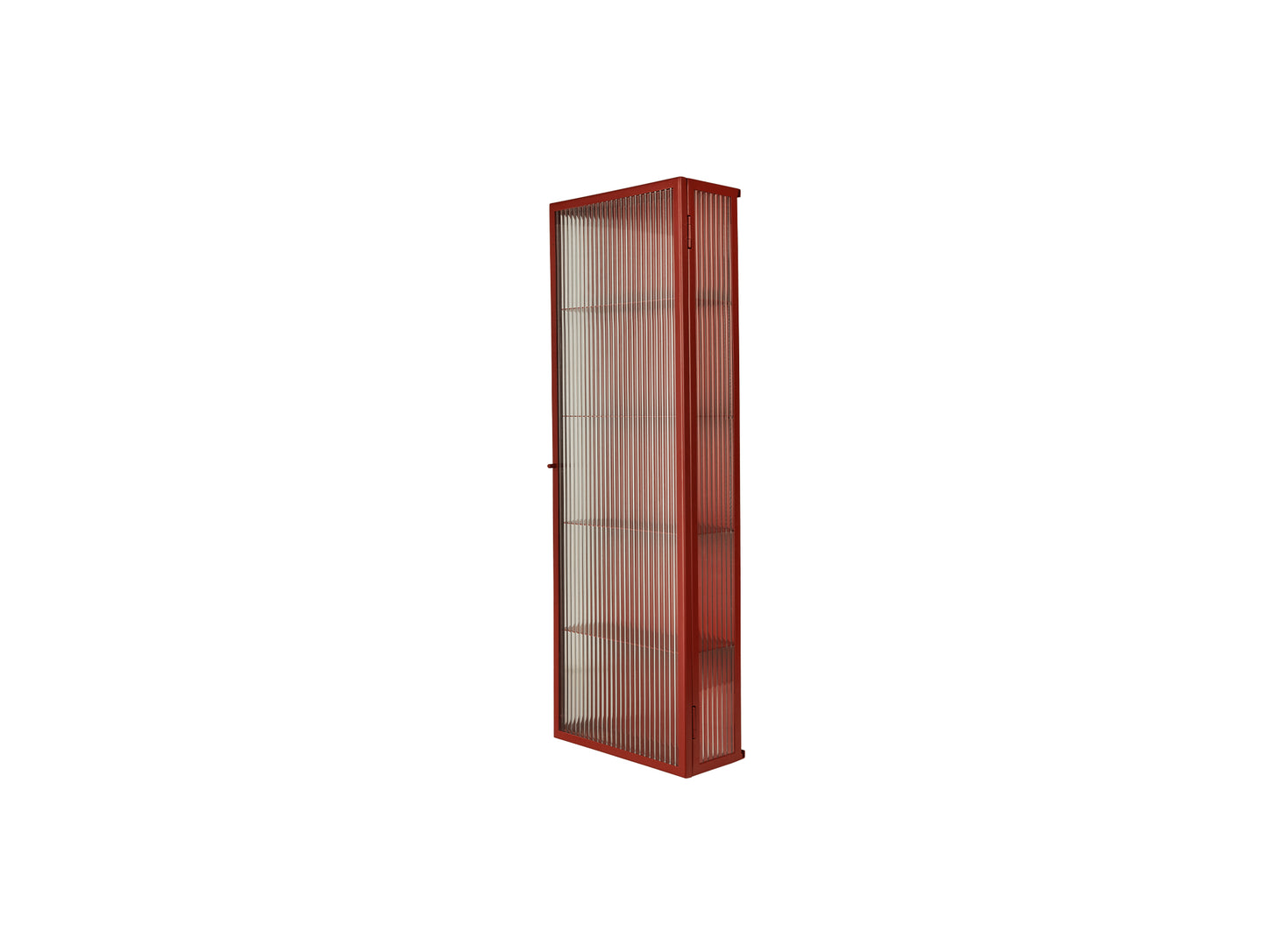Haze Wall Cabinet - Tall by Ferm Living - Oxide Red / Reeded Glass